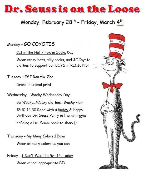 Dr. Seuss Week at JCSD  Jones County School District 37-3